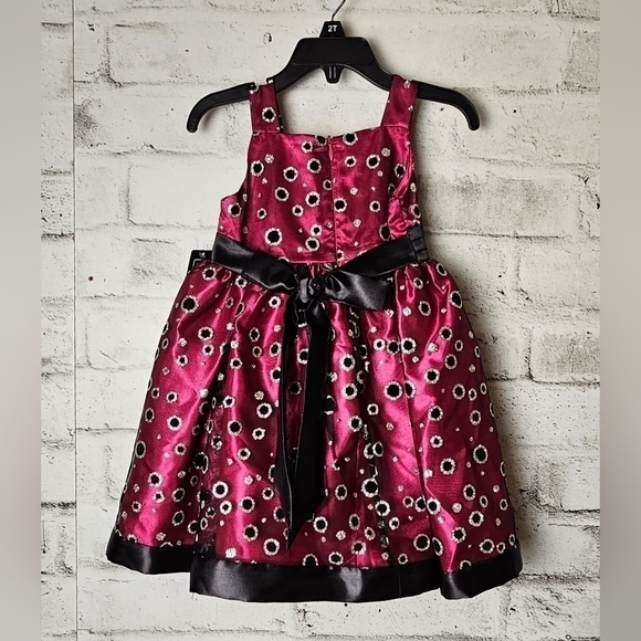 LOVE by Special Occasions Pink Party Dress 2T Sleeveless Tulle Bow Detail - Picture 2 of 7